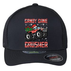 Christmas Candy Cane Crusher Xmas Monster Truck Flexfit Unipanel Trucker Cap