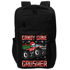 Christmas Candy Cane Crusher Xmas Monster Truck Impact Tech Backpack