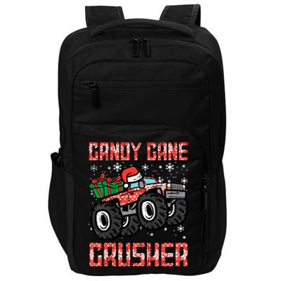 Christmas Candy Cane Crusher Xmas Monster Truck Impact Tech Backpack