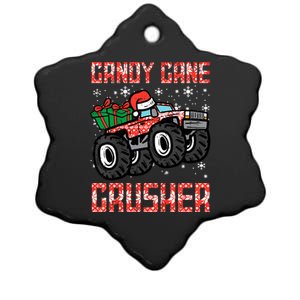 Christmas Candy Cane Crusher Xmas Monster Truck Ceramic Star Ornament