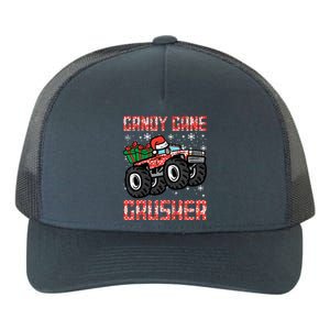 Christmas Candy Cane Crusher Xmas Monster Truck Yupoong Adult 5-Panel Trucker Hat