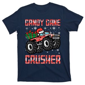 Christmas Candy Cane Crusher Xmas Monster Truck T-Shirt