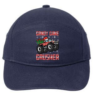 Christmas Candy Cane Crusher Xmas Monster Truck 7-Panel Snapback Hat