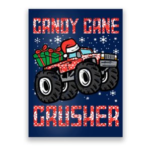 Christmas Candy Cane Crusher Xmas Monster Truck Poster