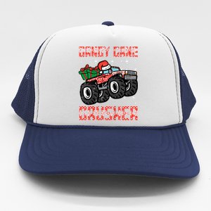 Christmas Candy Cane Crusher Xmas Monster Truck Trucker Hat