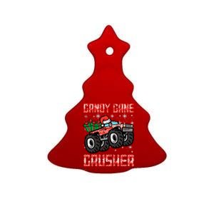 Christmas Candy Cane Crusher Xmas Monster Truck Ceramic Tree Ornament