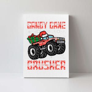 Christmas Candy Cane Crusher Xmas Monster Truck Canvas