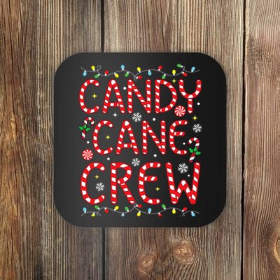 Candy Cane Crew Funny Christmas Candy Cane Lover Xmas Pajama Coaster