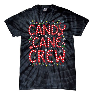 Candy Cane Crew Funny Christmas Candy Cane Lover Xmas Pajama Tie-Dye T-Shirt