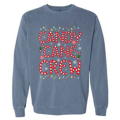 Candy Cane Crew Funny Christmas Candy Cane Lover Xmas Pajama Garment-Dyed Sweatshirt