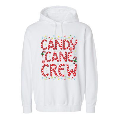 Candy Cane Crew Funny Christmas Candy Cane Lover Xmas Pajama Garment-Dyed Fleece Hoodie