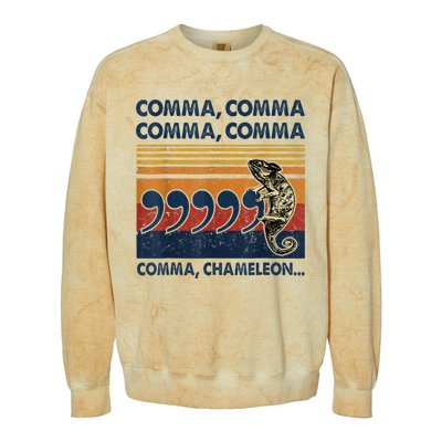 Comma Comma Chameleon Funny Grammar English Teacher Colorblast Crewneck Sweatshirt