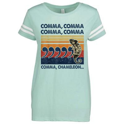 Comma Comma Chameleon Funny Grammar English Teacher Enza Ladies Jersey Football T-Shirt