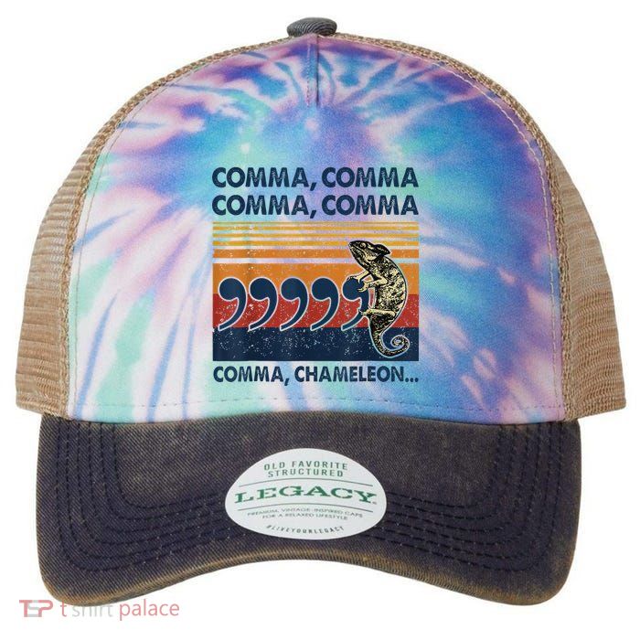 Comma Comma Chameleon Funny Grammar English Teacher Legacy Tie Dye Trucker Hat
