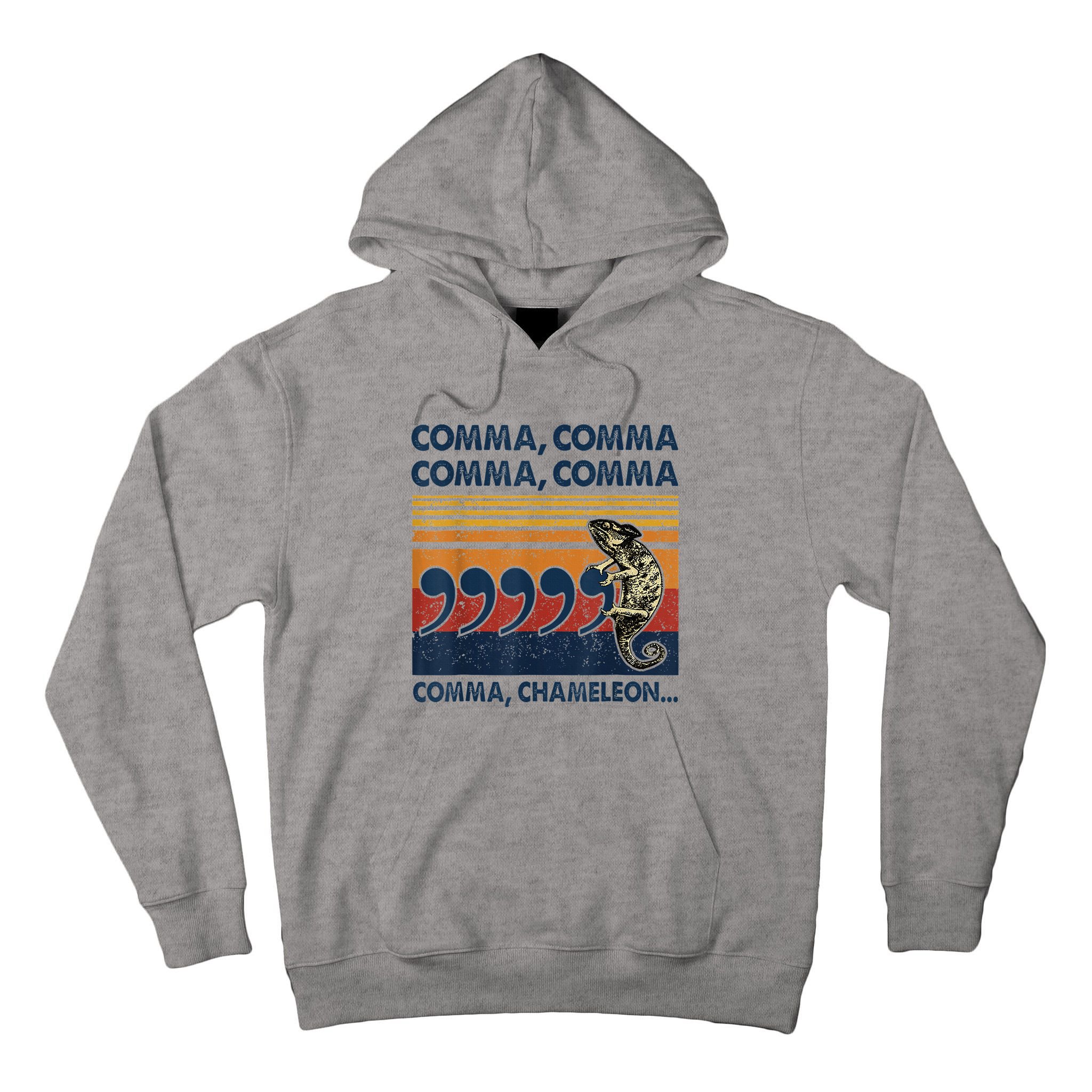 Comma Comma Chameleon Funny Grammar English Teacher Tall Hoodie