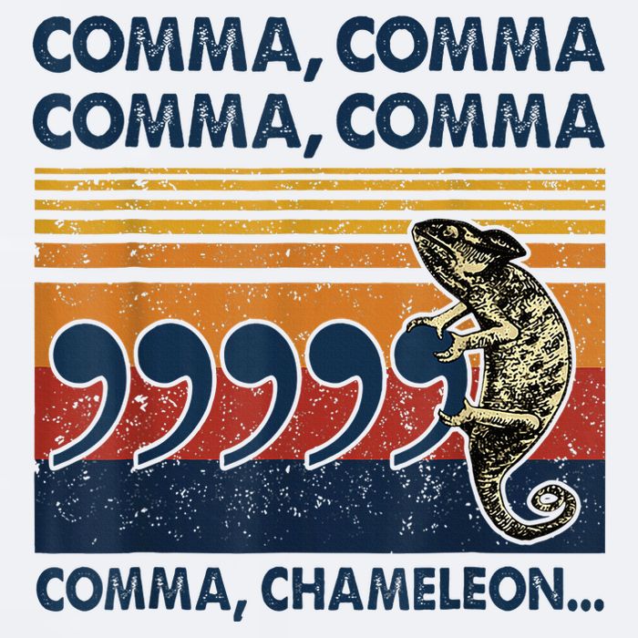 Comma Comma Chameleon Funny Grammar English Teacher Sueded Cloud Jersey T-Shirt