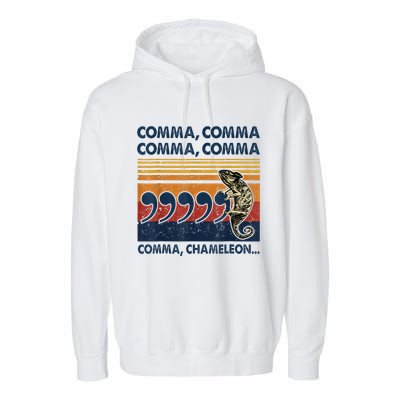 Comma Comma Chameleon Funny Grammar English Teacher Garment-Dyed Fleece Hoodie