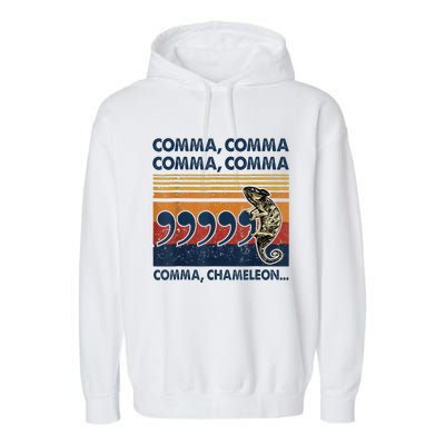 Comma Comma Chameleon Funny Grammar English Teacher Garment-Dyed Fleece Hoodie