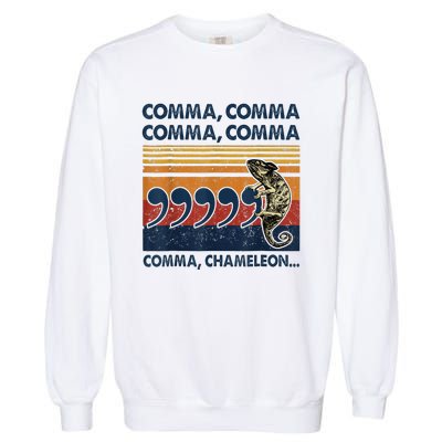 Comma Comma Chameleon Funny Grammar English Teacher Garment-Dyed Sweatshirt