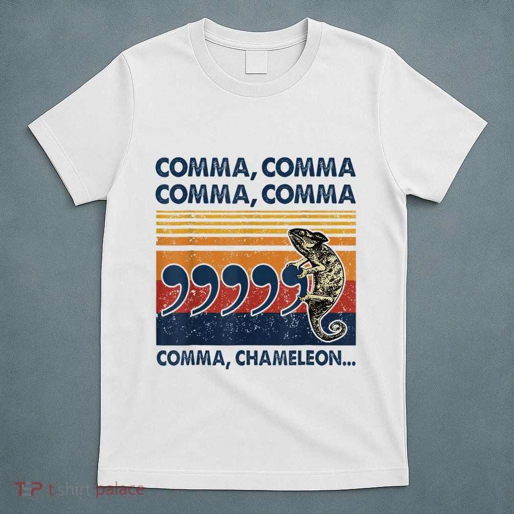 Comma Comma Chameleon Funny Grammar English Teacher T-Shirt