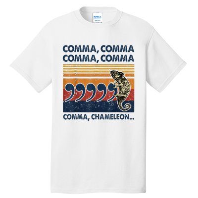 Comma Comma Chameleon Funny Grammar English Teacher Tall T-Shirt