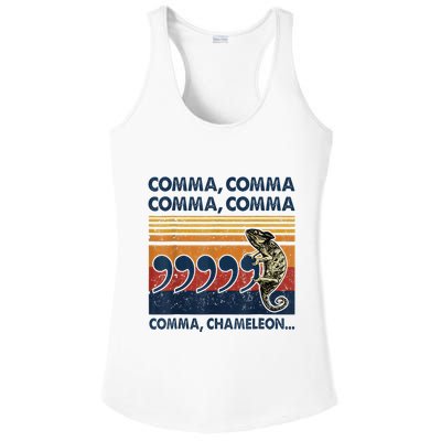 Comma Comma Chameleon Funny Grammar English Teacher Ladies PosiCharge Competitor Racerback Tank