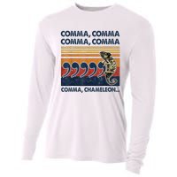 Comma Comma Chameleon Funny Grammar English Teacher Cooling Performance Long Sleeve Crew