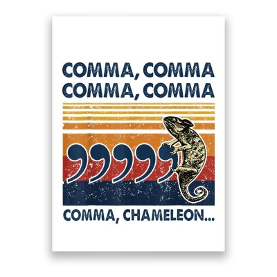 Comma Comma Chameleon Funny Grammar English Teacher Poster