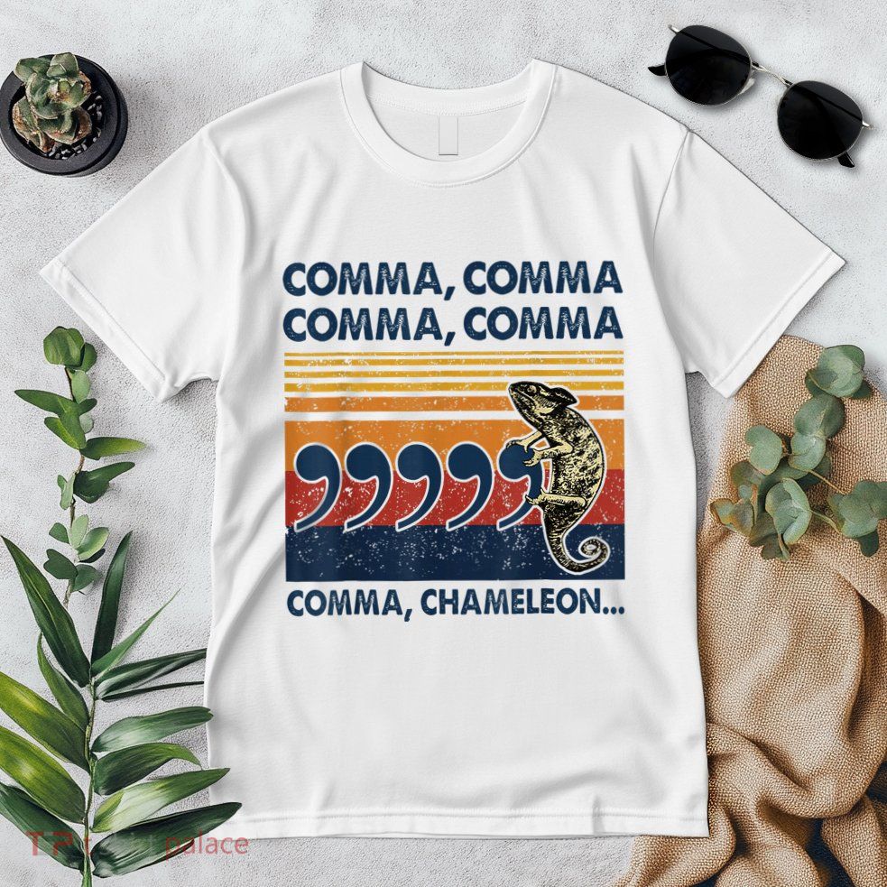 Comma Comma Chameleon Funny Grammar English Teacher Premium T-Shirt