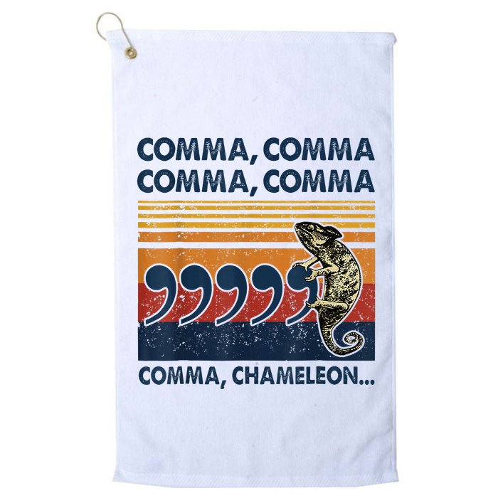 Comma Comma Chameleon Funny Grammar English Teacher Golf Towel