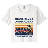 Comma Comma Chameleon Funny Grammar English Teacher Crop Top