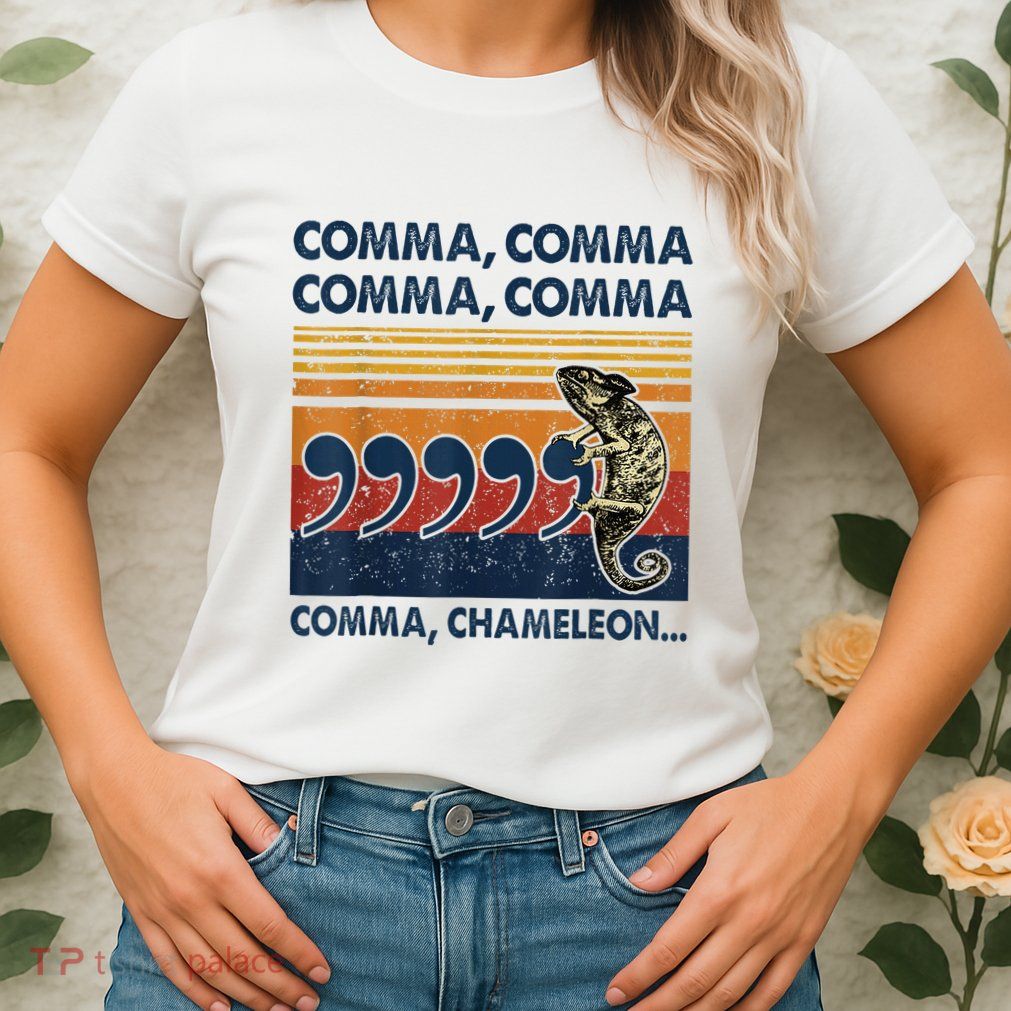Comma Comma Chameleon Funny Grammar English Teacher Womens T-Shirt