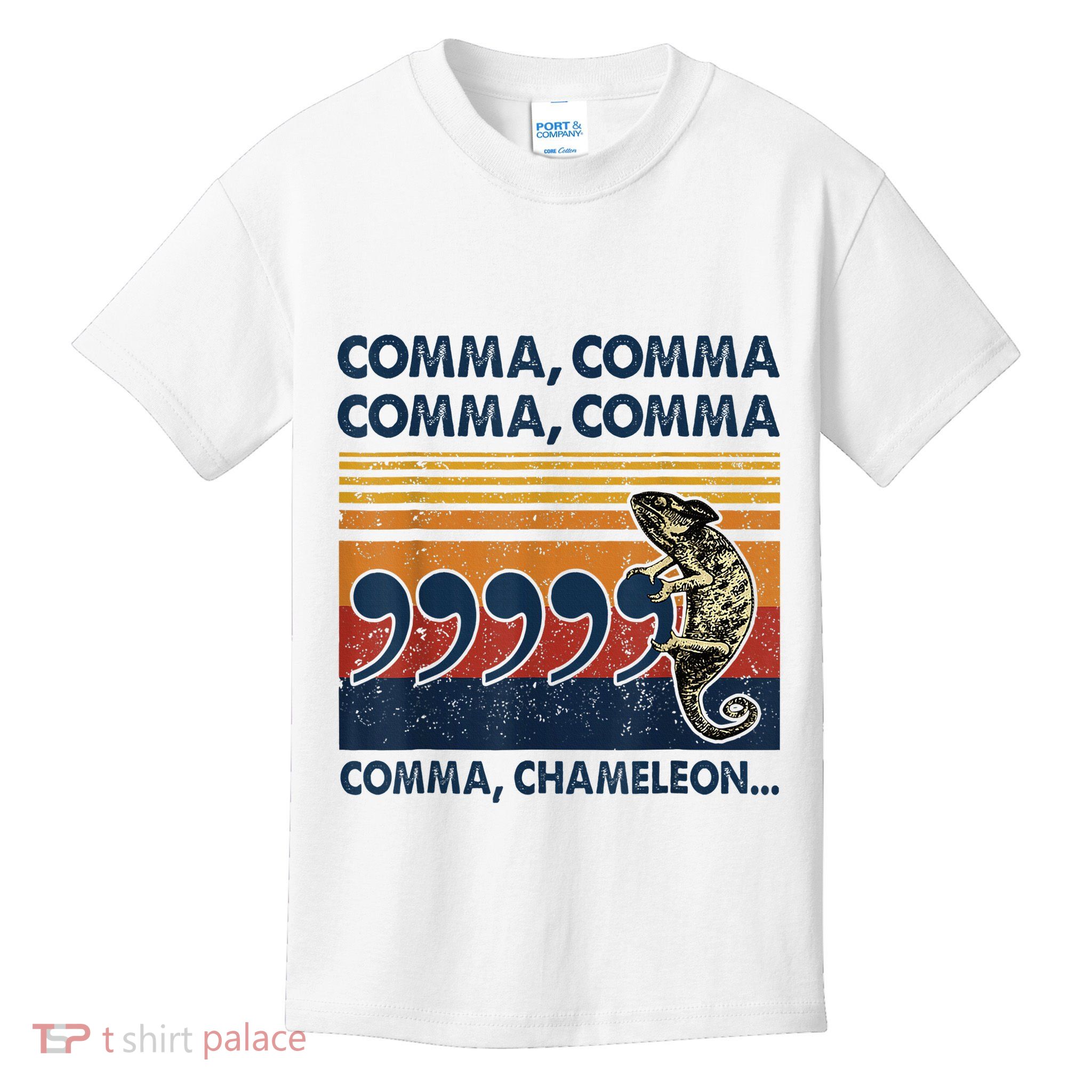 Comma Comma Chameleon Funny Grammar English Teacher Kids T-Shirt