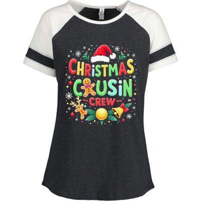 Christmas Cousin Crew Family Matching Xmas Christmas Pajamas Enza Ladies Jersey Colorblock Tee