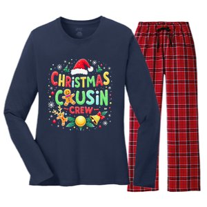 Christmas Cousin Crew Family Matching Xmas Christmas Pajamas Women's Long Sleeve Flannel Pajama Set 