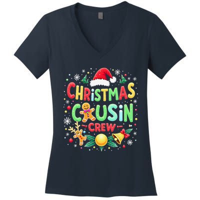 Christmas Cousin Crew Family Matching Xmas Christmas Pajamas Women's V-Neck T-Shirt