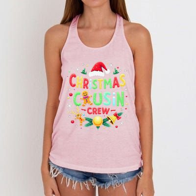 Christmas Cousin Crew Family Matching Xmas Christmas Pajamas Women's Knotted Racerback Tank