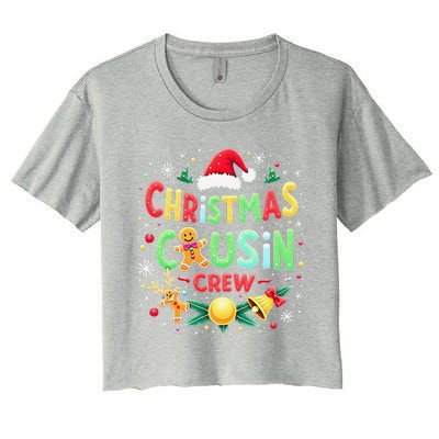 Christmas Cousin Crew Family Matching Xmas Christmas Pajamas Women's Crop Top Tee