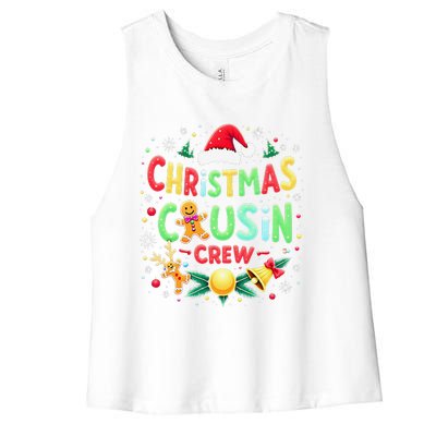 Christmas Cousin Crew Family Matching Xmas Christmas Pajamas Women's Racerback Cropped Tank