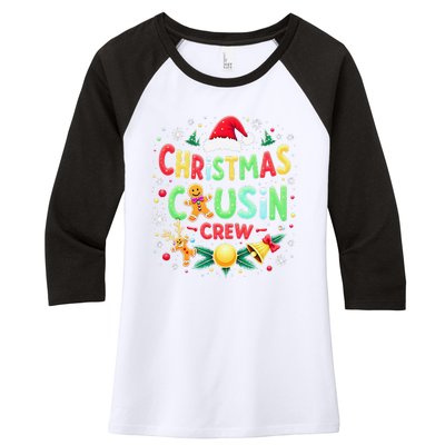 Christmas Cousin Crew Family Matching Xmas Christmas Pajamas Women's Tri-Blend 3/4-Sleeve Raglan Shirt