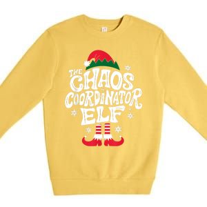 Christmas Chaos Coordinator Elf Xmas Pajama Gift Mom & Dad Premium Crewneck Sweatshirt