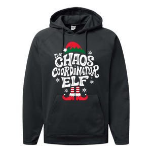 Christmas Chaos Coordinator Elf Xmas Pajama Gift Mom & Dad Performance Fleece Hoodie