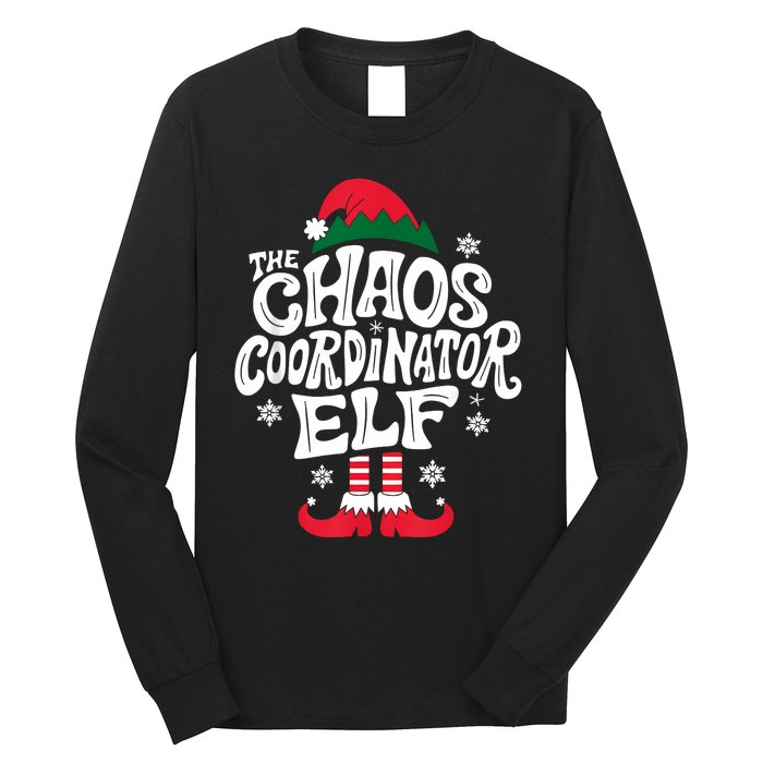 Christmas Chaos Coordinator Elf Xmas Pajama Gift Mom & Dad Long Sleeve Shirt