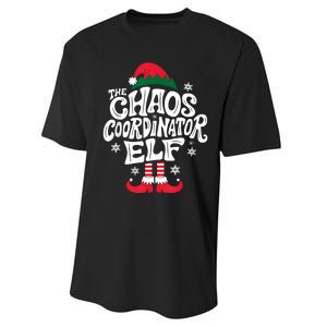 Christmas Chaos Coordinator Elf Xmas Pajama Gift Mom & Dad Performance Sprint T-Shirt