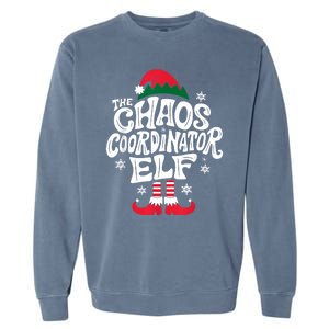 Christmas Chaos Coordinator Elf Xmas Pajama Gift Mom & Dad Garment-Dyed Sweatshirt