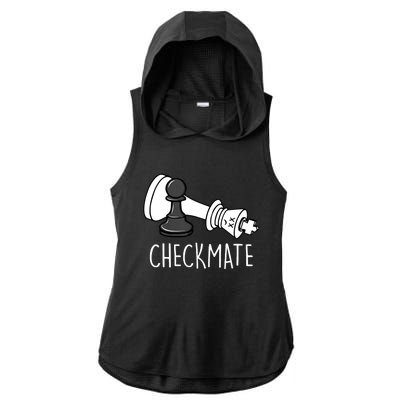 Chess Checkmate Chess Player King Pawn Graphic Ladies PosiCharge Tri-Blend Wicking Draft Hoodie Tank