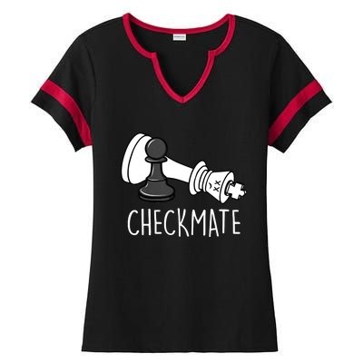 Chess Checkmate Chess Player King Pawn Graphic Ladies Halftime Notch Neck Tee