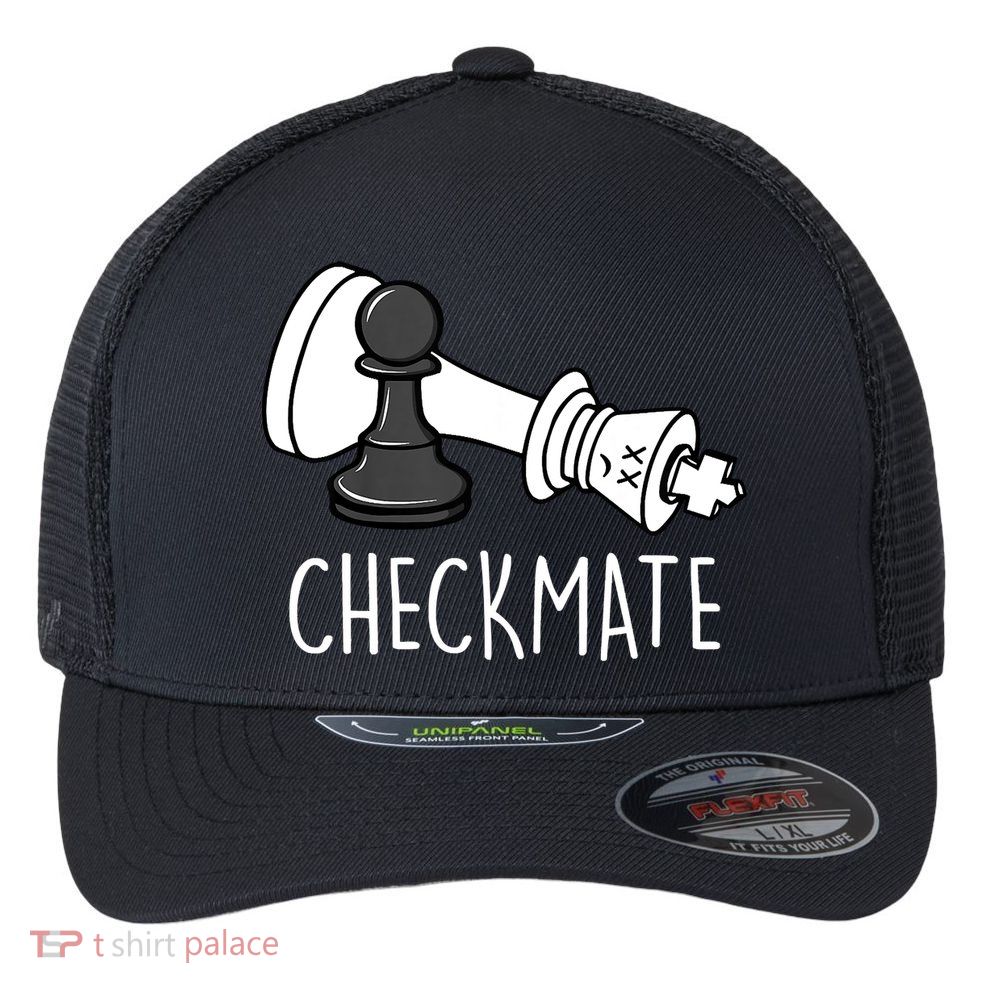 Chess Checkmate Chess Player King Pawn Graphic Flexfit Unipanel Trucker Cap