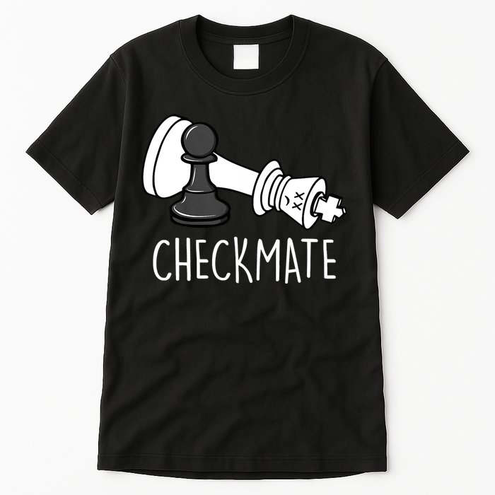 Chess Checkmate Chess Player King Pawn Graphic Tall T-Shirt