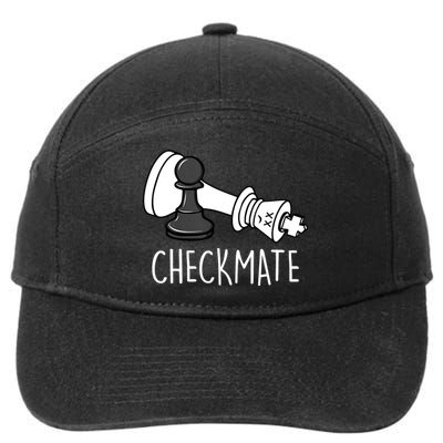 Chess Checkmate Chess Player King Pawn Graphic 7-Panel Snapback Hat